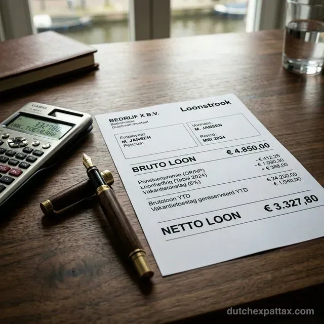 Compensation package review with contract, payslip fields, and tax notes