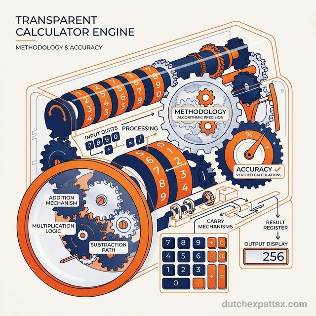 Illustration of a transparent calculator showing methodology